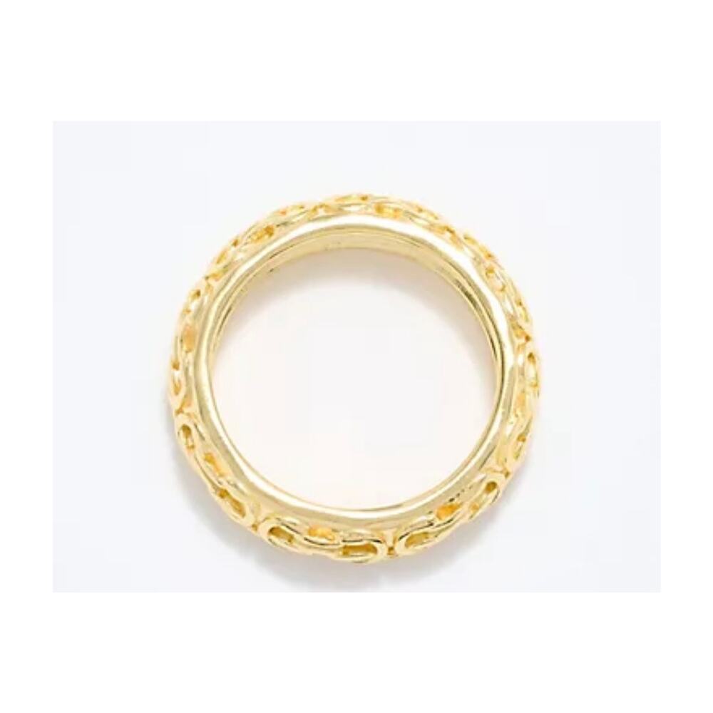 UltraFine 950 Silver gold plated 5mm Byzantine Ring size 6 - Picture 2 of 8